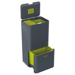 Joseph Joseph Intelligent Waste Separation & Recycling Totem Bin 60L Graphite